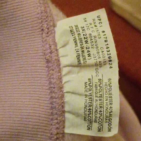 JMS by Hanes Women 3x Lavender Purple Crewneck Classic Sweatshirt - Picture 4 of 4